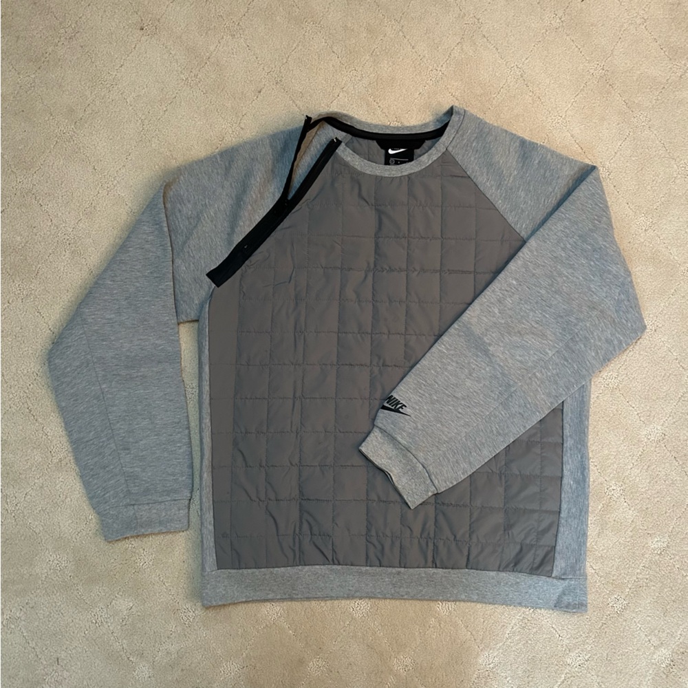 Gray Quilted Nike Sweater